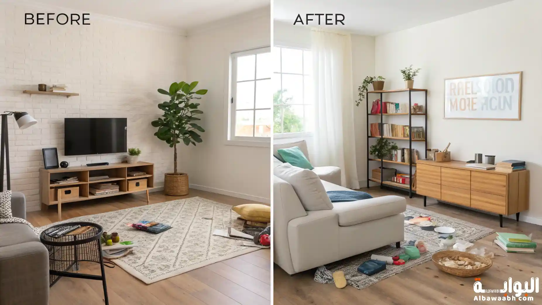 التخلص من الفوضى في غرف المعيشة