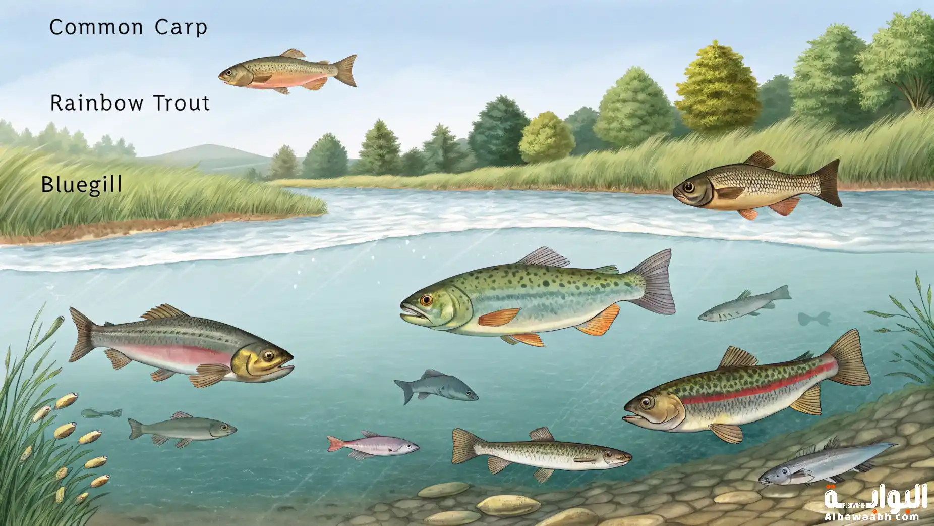 أنواع الأسماك التي تعيش في المياه العذبة