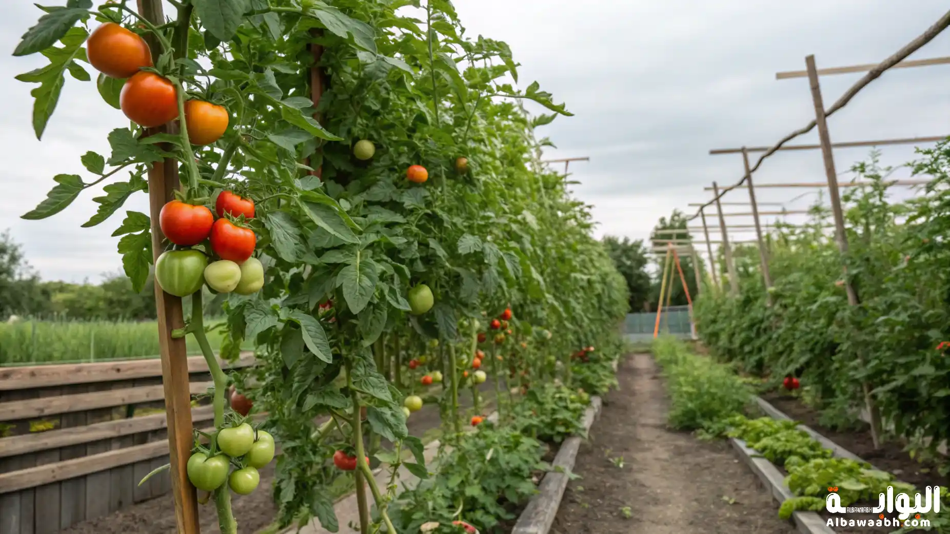زراعة الطماطم في حديقة المنزل