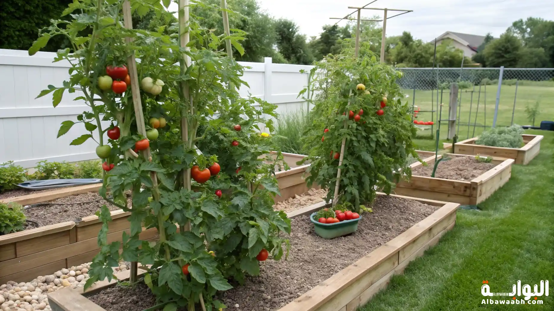 زراعة الطماطم في حديقة المنزل