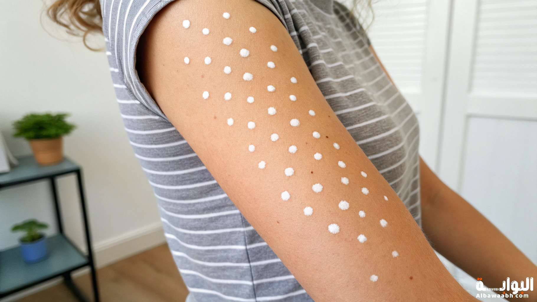 ظهور بقع بيضاء صغيرة على الجلد