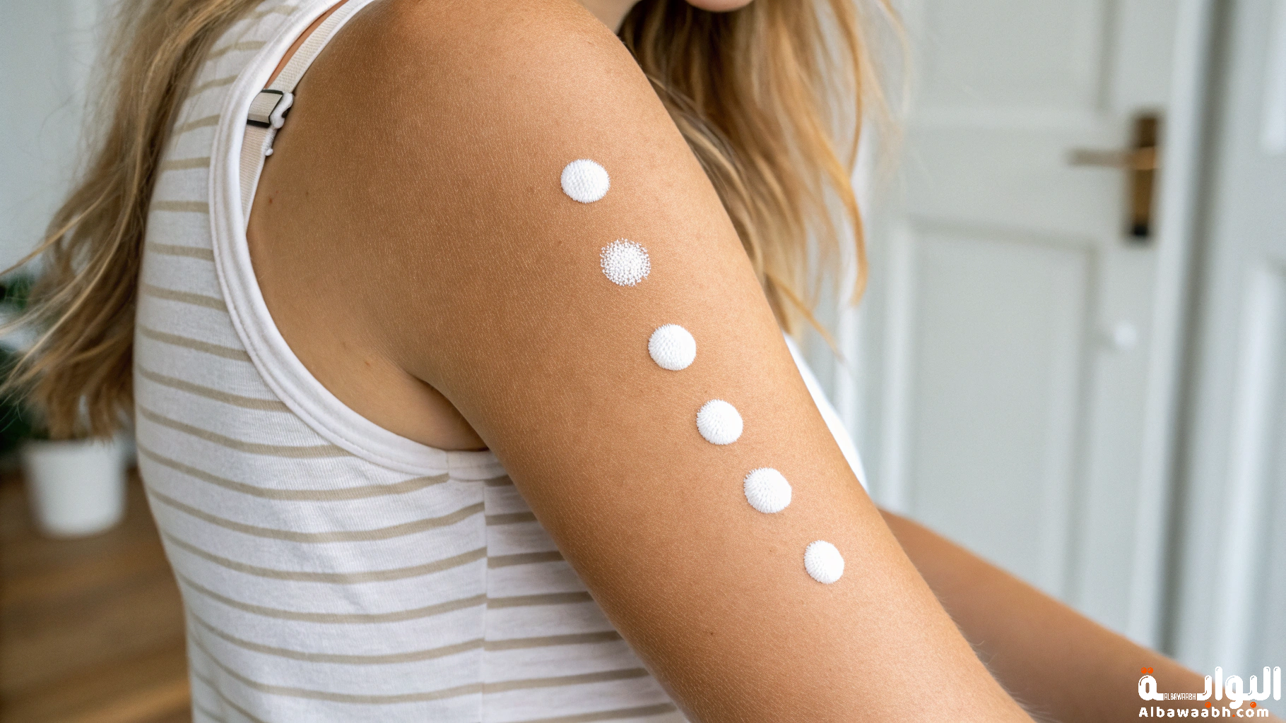 ظهور بقع بيضاء صغيرة على الجلد